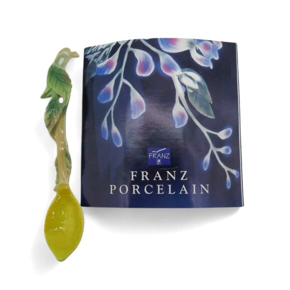 FRANZ PORCELAIN Lemon Design Porcelain Spoon in Box Vintage - Picture 3 of 10